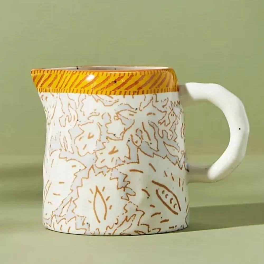 Anthropologie Handpainted StonewareMother's Day Creamer - Picture 1 of 2